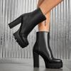 Women's High-heeled Short Boots Autumn and Winter New European and American Style Waterproof Table Thick-heeled Large-size Roman Short Boots