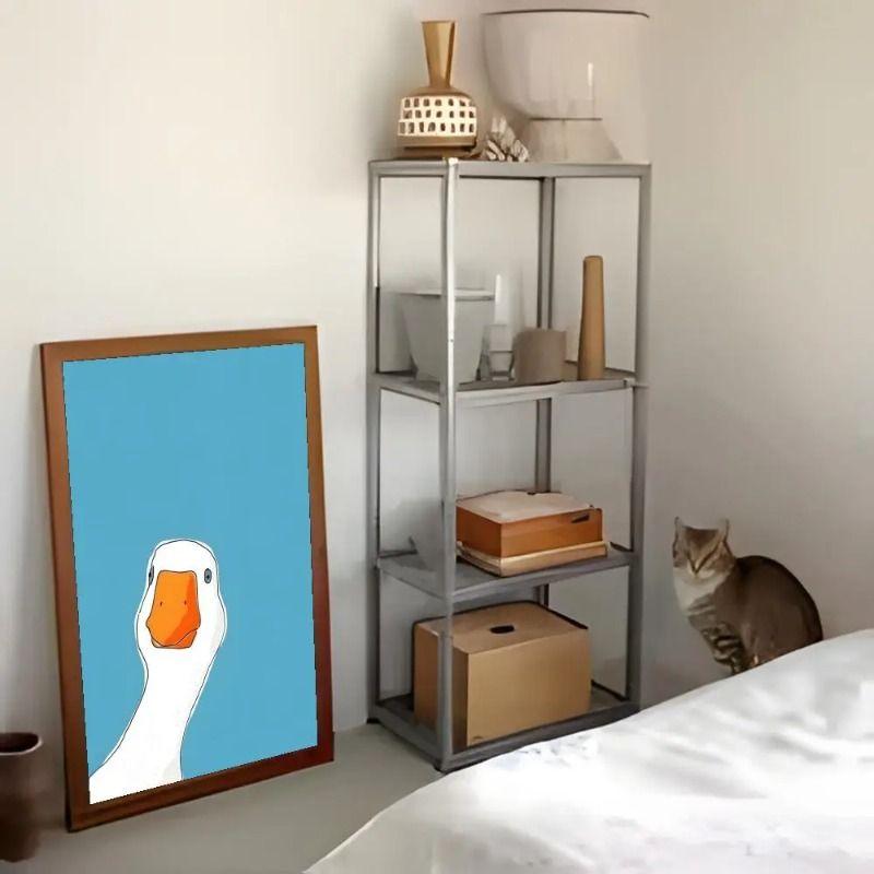 Cute Duck Tin Painting for Home Interior Decor