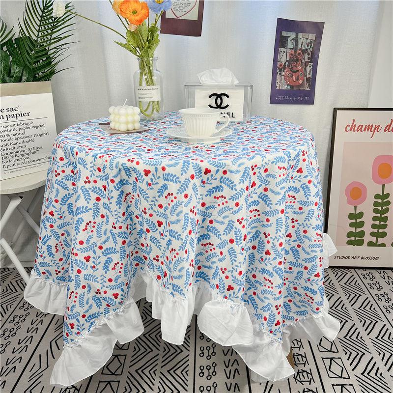 Spitze Runder Tischdecke Floraler Pastoraler Stil Picknick Party Dekorationstuch Ins Schmutzabweisend Antifouling Matte Süß
