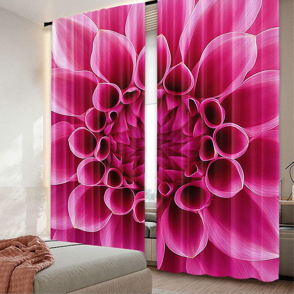 

Set Of 2 Floral Curtains Close Up Flower Petals Florets Nature Beauty Fragrance Botany Bloom Fresh Living Room Bedroom Window Drapes Curtain For Made W100*H70(CM)-Hooks&1PCS