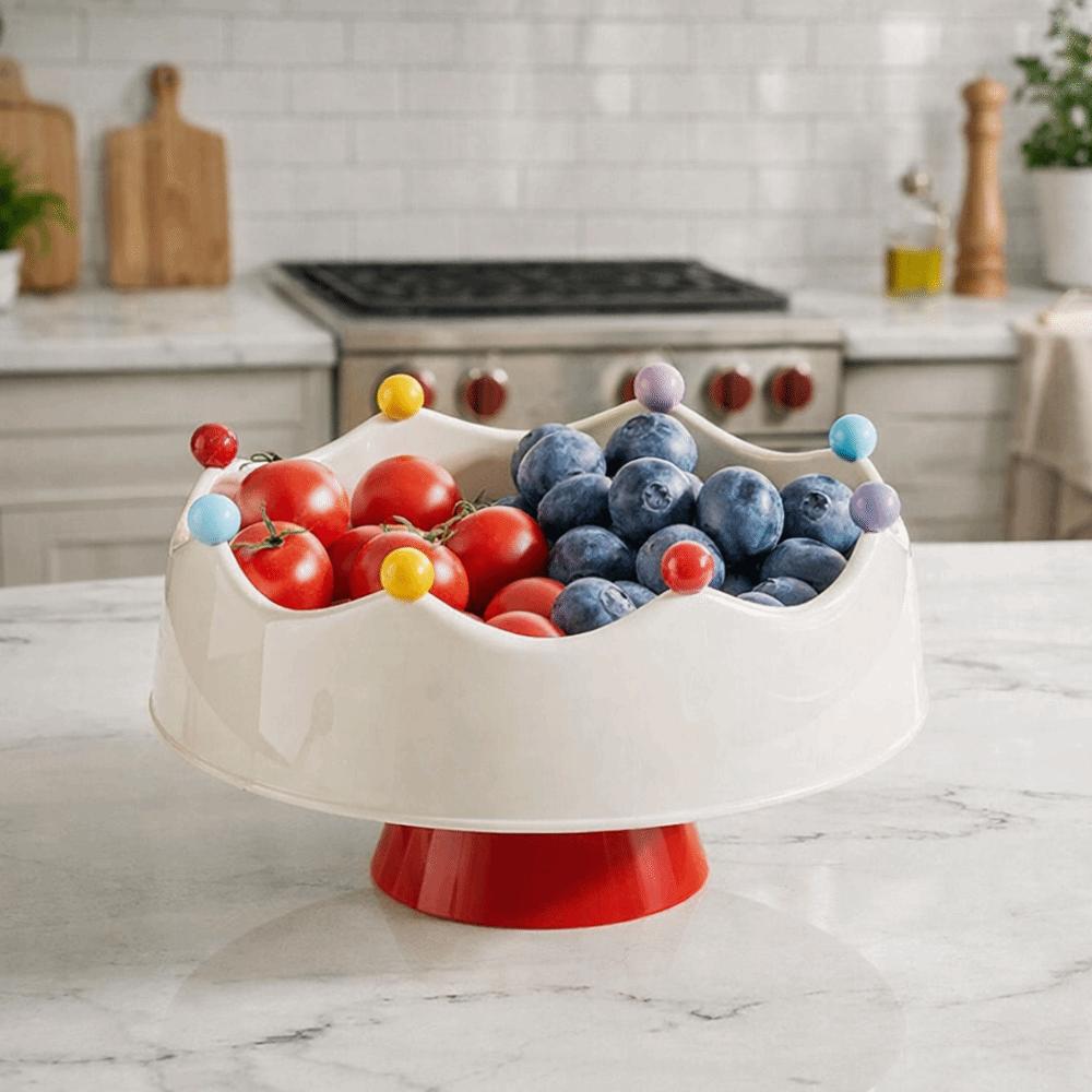 Crown Design Fruit Serving Plate Large Capacity Snack Plate Luxurious Dry Fruit Tray Living Room