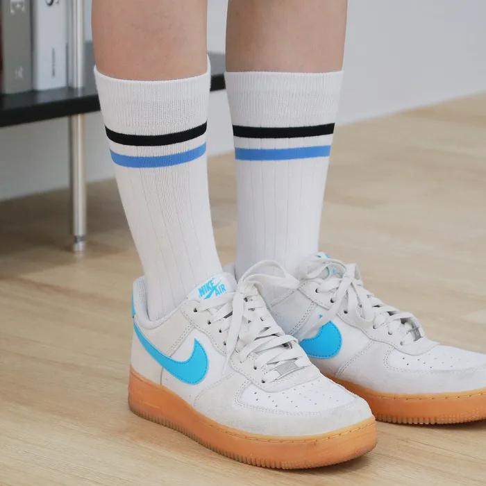 Daily Color Line Long Socks Sky Blue