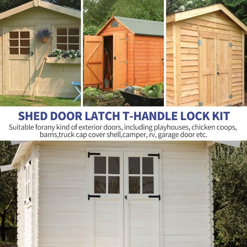 Strong Zinc Alloy Exterior Door Lock with T Handle Design Adjustable Lock Suitable for Gate Garages & Farm Structures