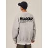 Wassup Trendy Brand Autumn and Winter 2024 New American High Street Retro Round Neck Sweatshirt for Men with Fleece Pullover Top
