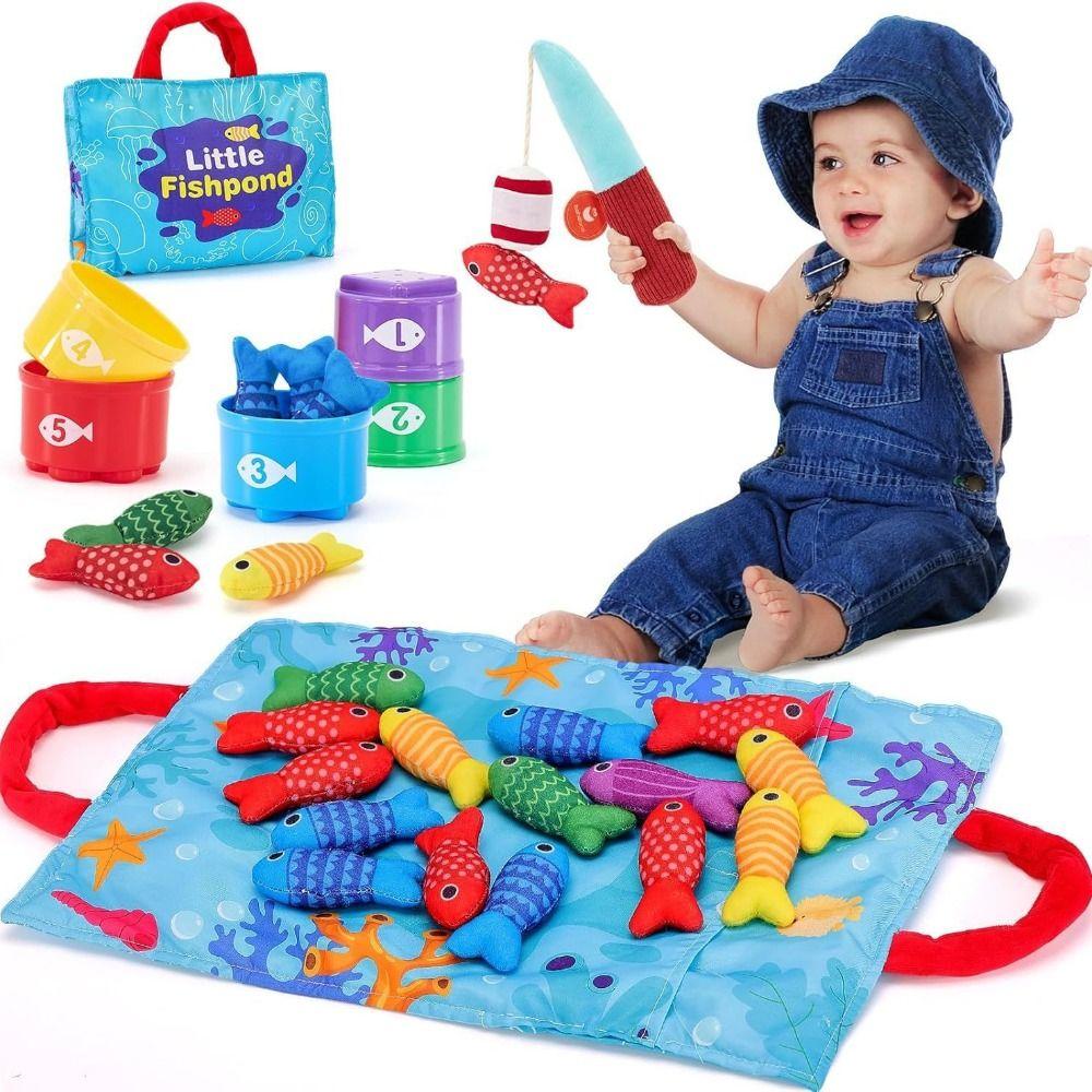 

Cloth Kids Fishing Game Number Counting Sensory Baby Toys 0 To 12 Months Infant 1set