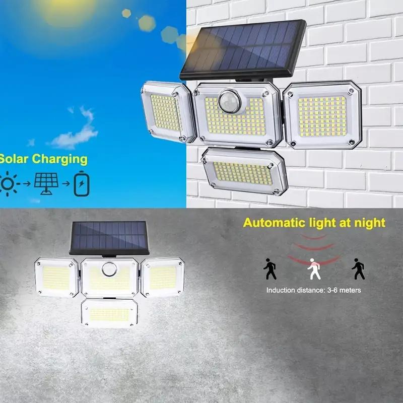 333LED Solar Powered Outdoor Light Motion Sensor with Remote Security Street Lamp Adjustable Waterproof Garage Garden Patio