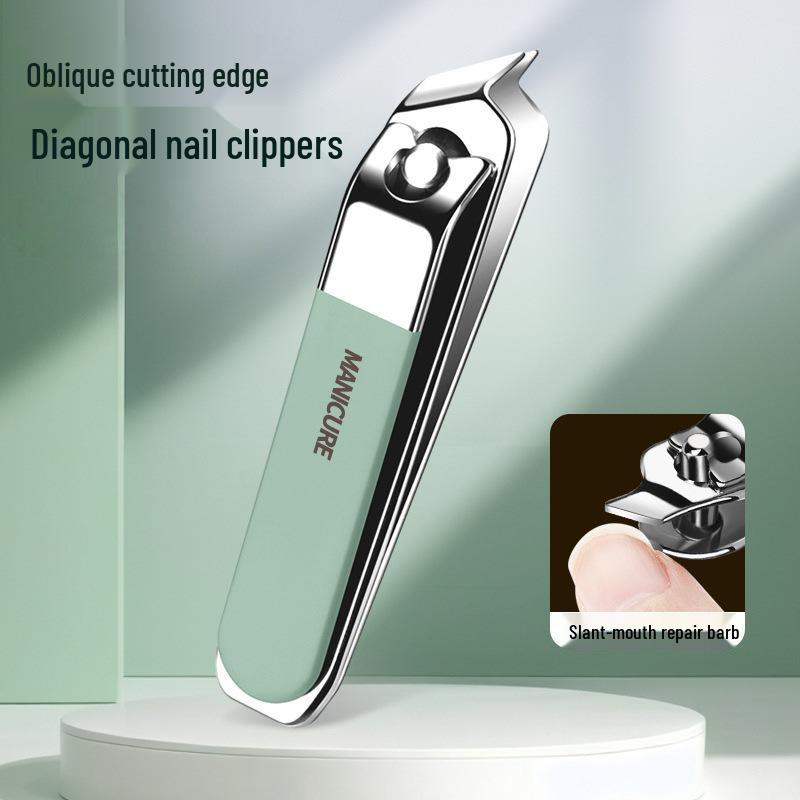 Nail Clippers and Ear Pick Set - Anti-Splash, Portable Manicure Tools In Box for Men's Nail Care