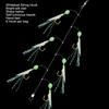 5 Pcs Fish Skin String Hooks with Luminous Beads Feather Fishing Rigs Baits 6 Hooks Saltwater Fishing Lure 8#