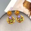 Retro European & American Statement Gemstone Drop Earrings: Exquisite, Flashy, and Unique