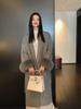 2024 Women's High-End Double-Faced Cashmere and Wool Coat with Fox Fur Sleeves