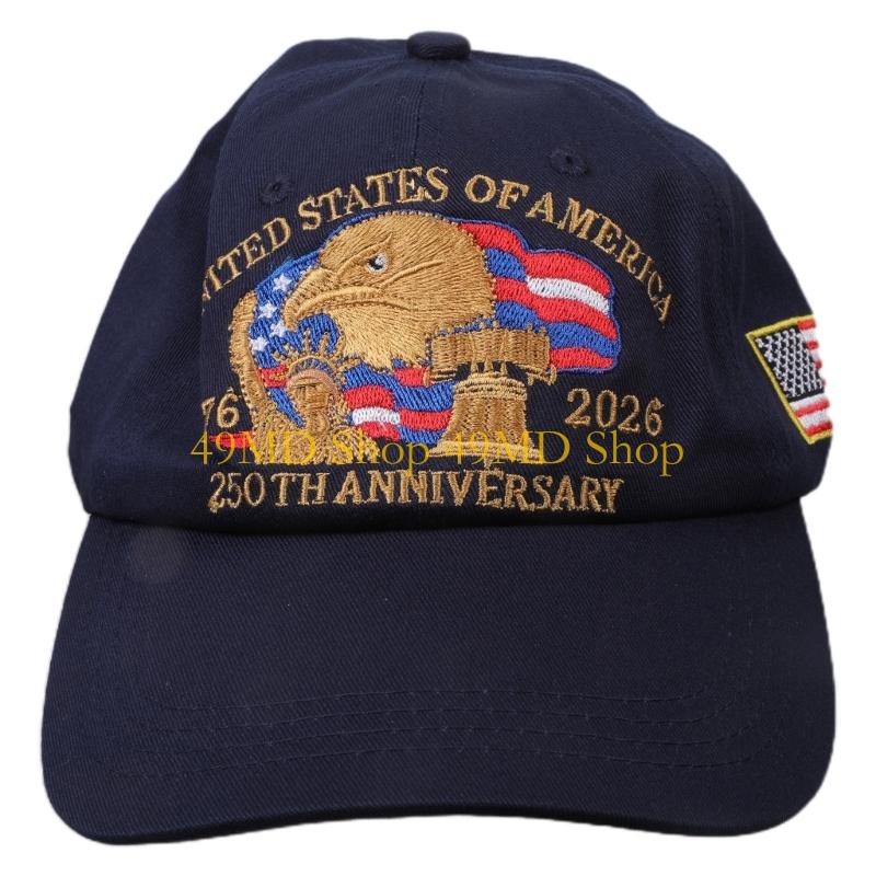 49MD United States 250th Anniversary Hat Bird Printed Baseball Cap Secures Fit