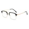 New Ultra-light Half-frame Anti-blue Light Flat Mirror for Men, Cool and Handsome Glasses, Double Beam, Large Frame, Black Warrior Glasses Frame