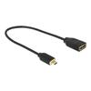 Adaptateur HDMI - DeLOCK - HDMI (F) Vers HDMI Micro (M) - 20 Cm - Support 4K - Noir
