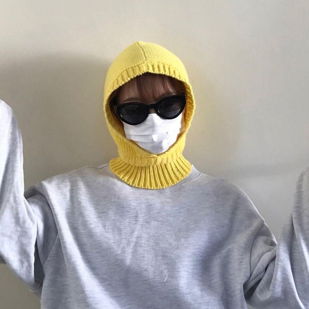 Earmuff Knitted Pullover Cap Warm Winter Neckerchief Cartoon Balaclava Hat  Outdoor