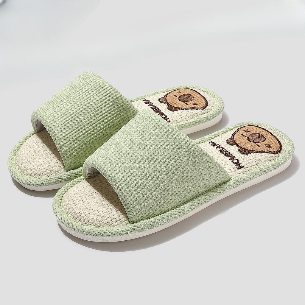 Fashion Capybara Summer Women Slippers Cute Cartoon Home Slippers Comfortable Platform Ladies Fashion Linen Indoor Slipper Wholesale
