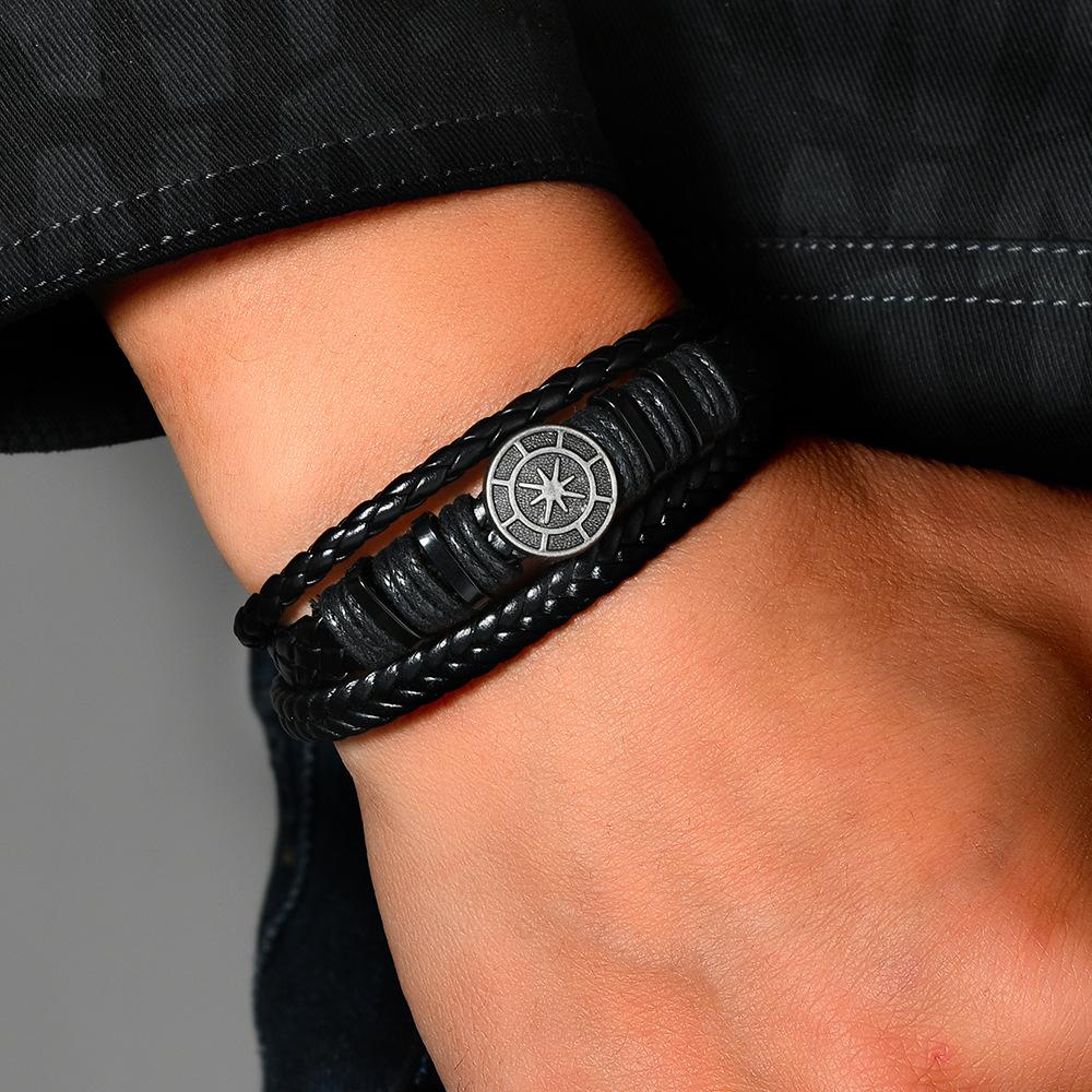 Vintage Braided Leather Bracelet For Men Ethnic Retro Accessory Gifts