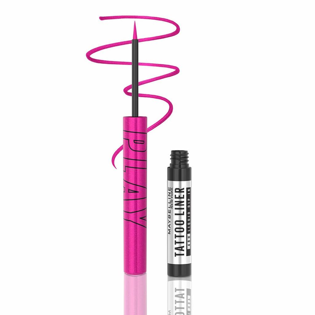 Maybelline New York Tattoo Play Pink Liquid Eyeliner 2.1ml Waterproof Smudge Proof Long Lasting 48H Vegan High Impact Color Eye Makeup