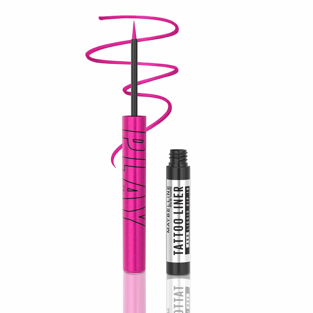 

Maybelline New York Tattoo Play Pink Liquid Eyeliner 2.1ml Waterproof Smudge Proof Long Lasting 48H Vegan High Impact Color Eye Makeup