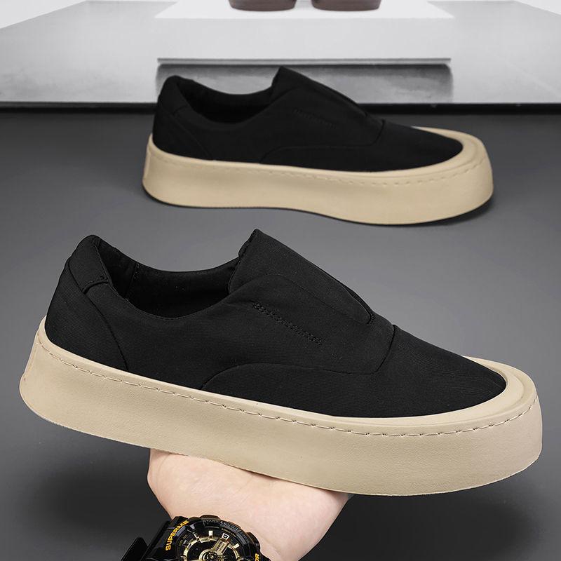 2025 Summer Men's Non-Slip Breathable Canvas Sneakers with Thick Sole