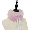 Women Colorful Mesh Layering Ruffled False Collar Ties Up Chokers Shawl Wrap Renaissances Small Neck Ruff Necklace Scarf