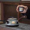 Purple Sand Ruyi Side Teapot Chinese Household Filter Pot Ceramic Kung Fu Tea Set Retro Relief Bubble Teapot