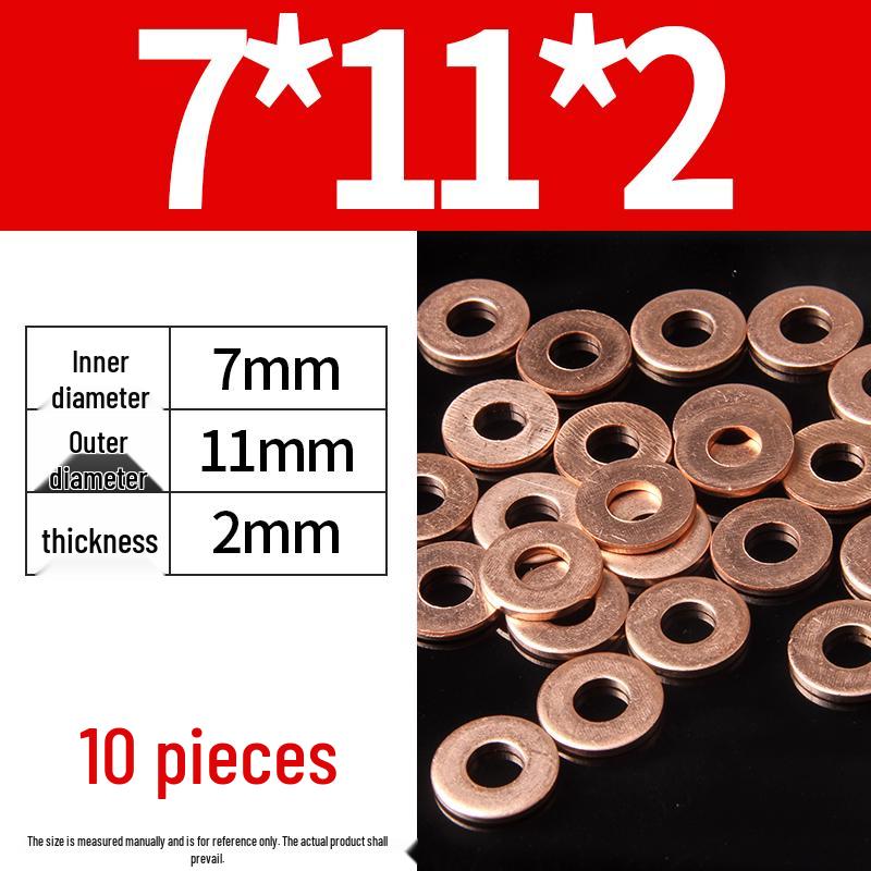 2mm Pure Red Copper Sealing Ring Marine Instrument Flat Washer