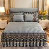 Luxury Winter Crystal Velvet Thicken Quilted Bedspread King Queen Size Flannel Bed Skirt Not Including Pillowcase