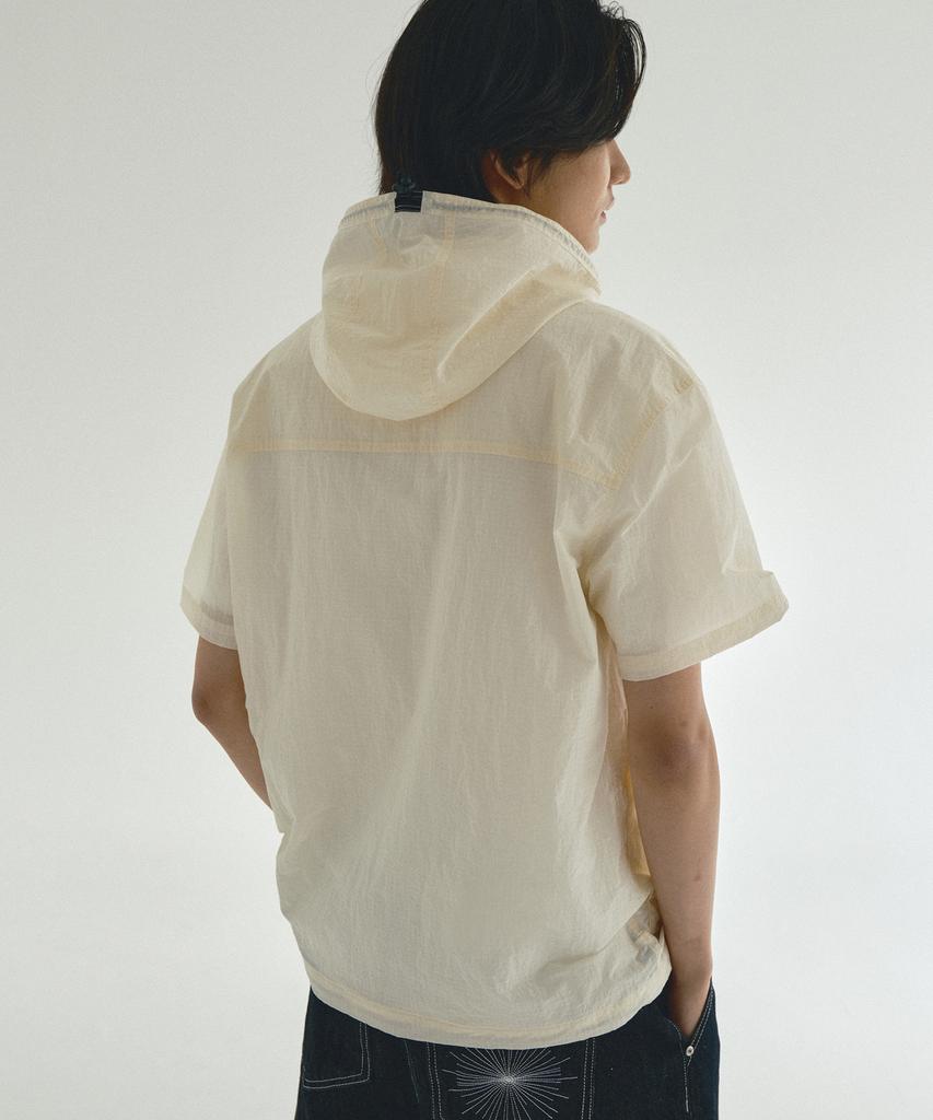 ECORR Nylon Hooded Short Sleeve Pullover_Ivory