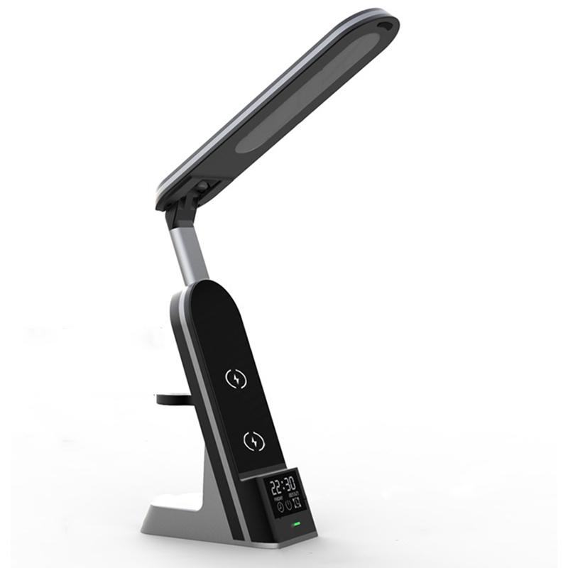 

Док-станция для беспроводного зарядного устройства VAORLO 7 в 1 для мобильных телефонов Airpods QI iWatch 15 Вт, быстрая зарядка с поддержкой лампы, сигнализация, USB-выход чёрный