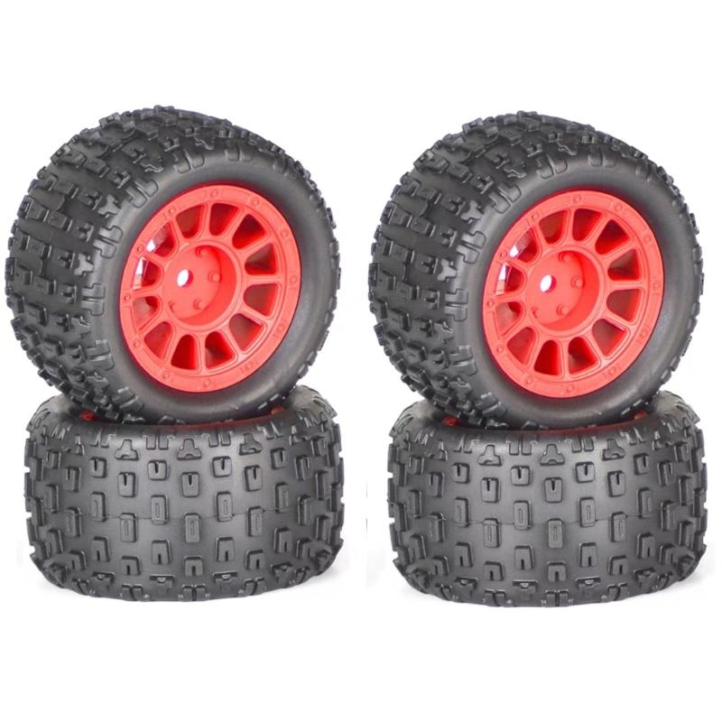 

Set of 4 Remote Control Wheel Tires for Crawlers Car Model Rubber Wheel Tires for Remote Control Accessories червоний