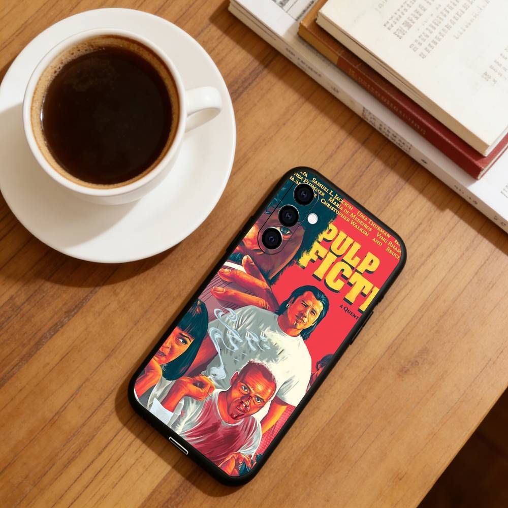 Pulp Fiction Phone Case Black Silicone Soft For Samsung Galaxy A73,A72,A71,A70,A53,A52,A51