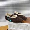 French Fairy Plush Shoes Beanie Shoes Female Flat 2025 Autumn and Winter Soft-soled Mary Jane Shoes Birkenstocks Cotton Shoes