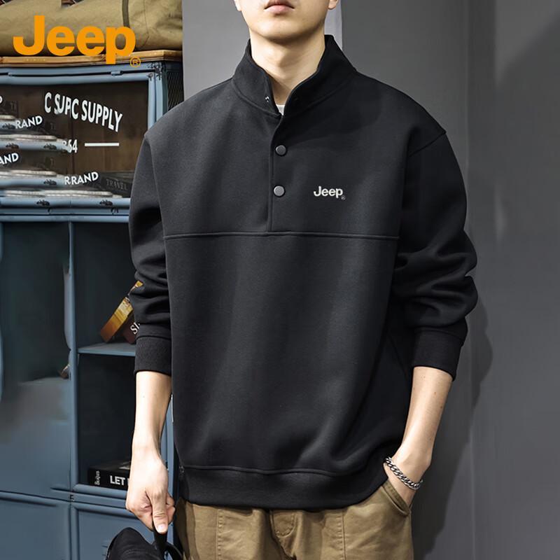 Jeep Men's Heavyweight Embroidered Pullover Sweatshirt
