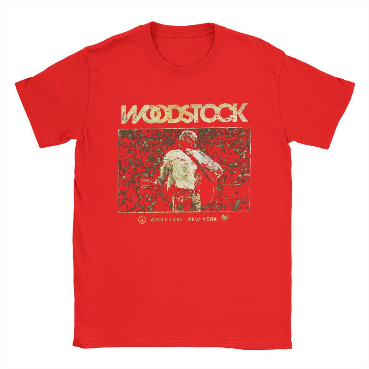 Woodstock White Lake Crowd T Shirt Men s Pure Cotton Hipster T-Shirt Crewneck Tee Shirt Short Sleeve Tops 4XL 5XL 6XL S