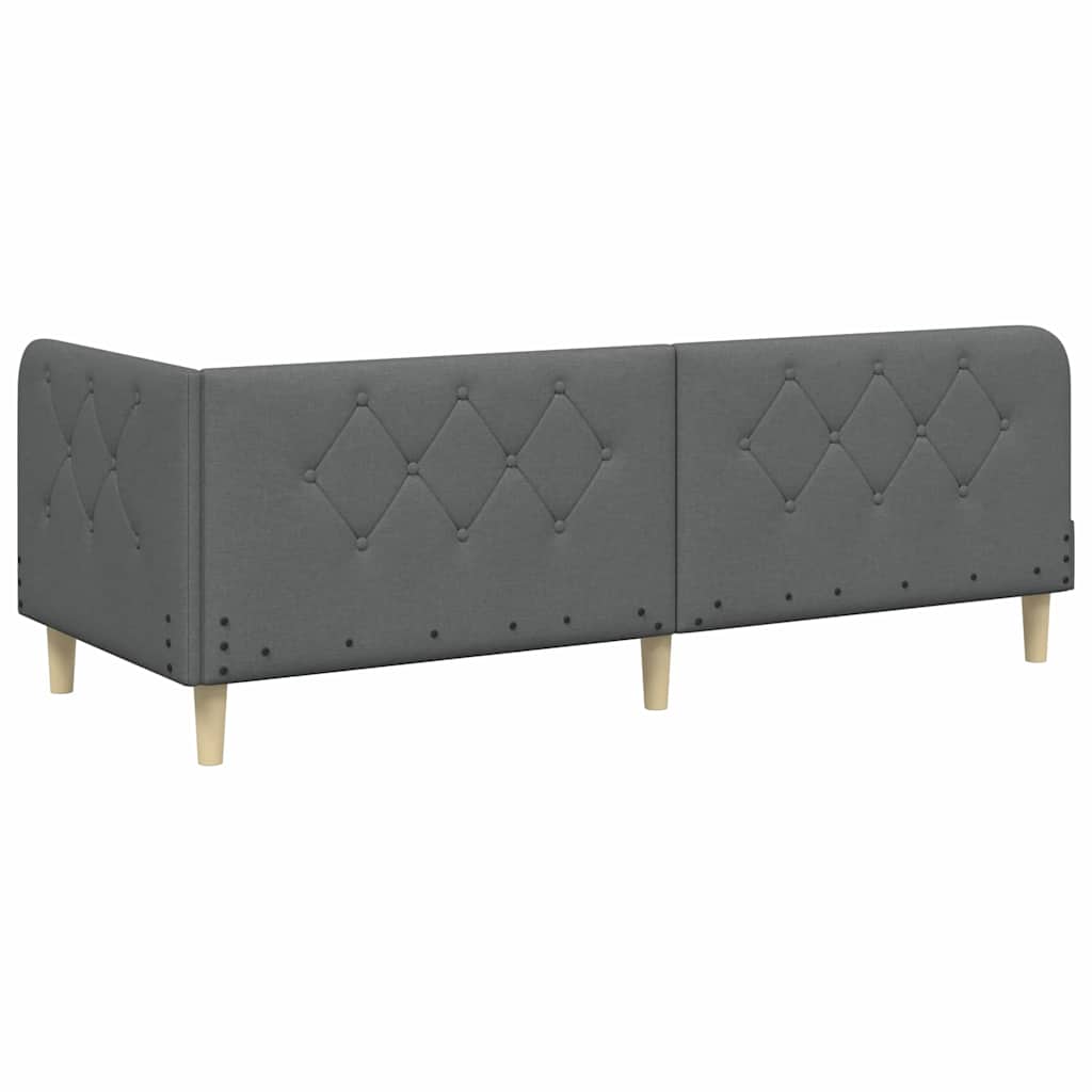 Corner Bed Frame Dark Grey 80 X 200 Cm Fabric