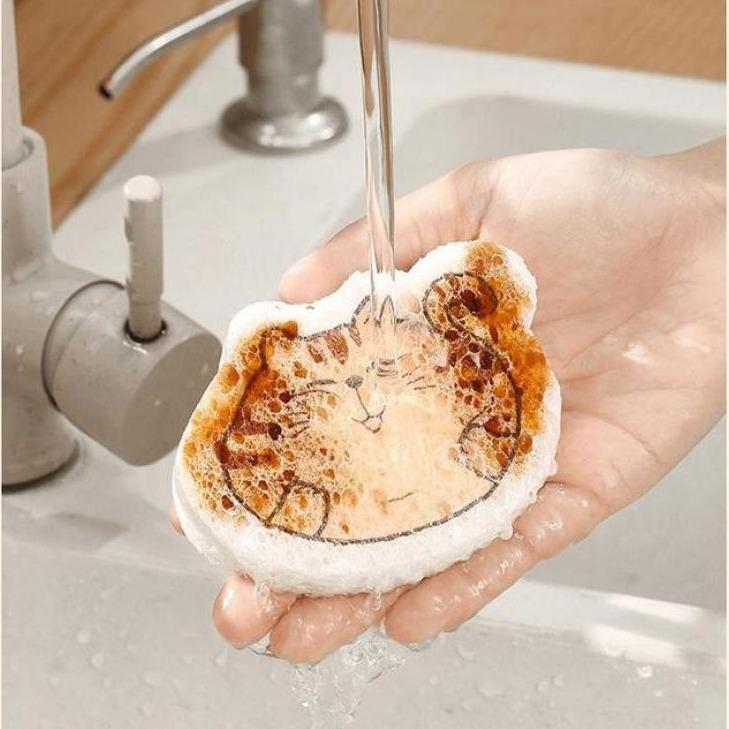 Absorbent Wood Pulp Cotton Dishcloth: Non-Stick Oil Sponge for Kitchen Cleaning and Pot Brushing