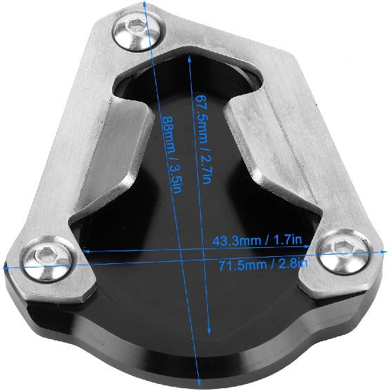 

Motorcycle Kickstand, Motorcycle Kickstand Extension Pad, KSP-137-BLK Parking Side Stand Pad Support Plate for Triumph Scrambler 1200XC 1200XE 2019
