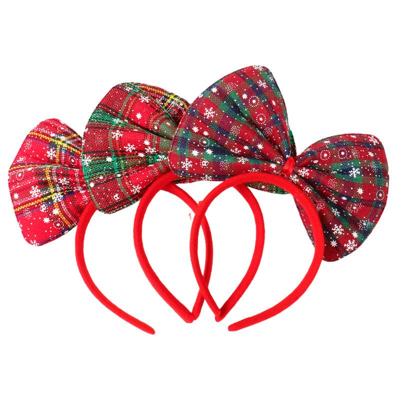 Christmas Xmas Big Bow Headbands Red Green Hairband HairHopp Christmas Bows Headbands Cute Bow Hair Accessories for Women Girl