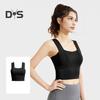 Women's Square Neck Sports Bra Padded Workout Crop Tank Top with Built-in Bra for Yoga Gym Fitness Running