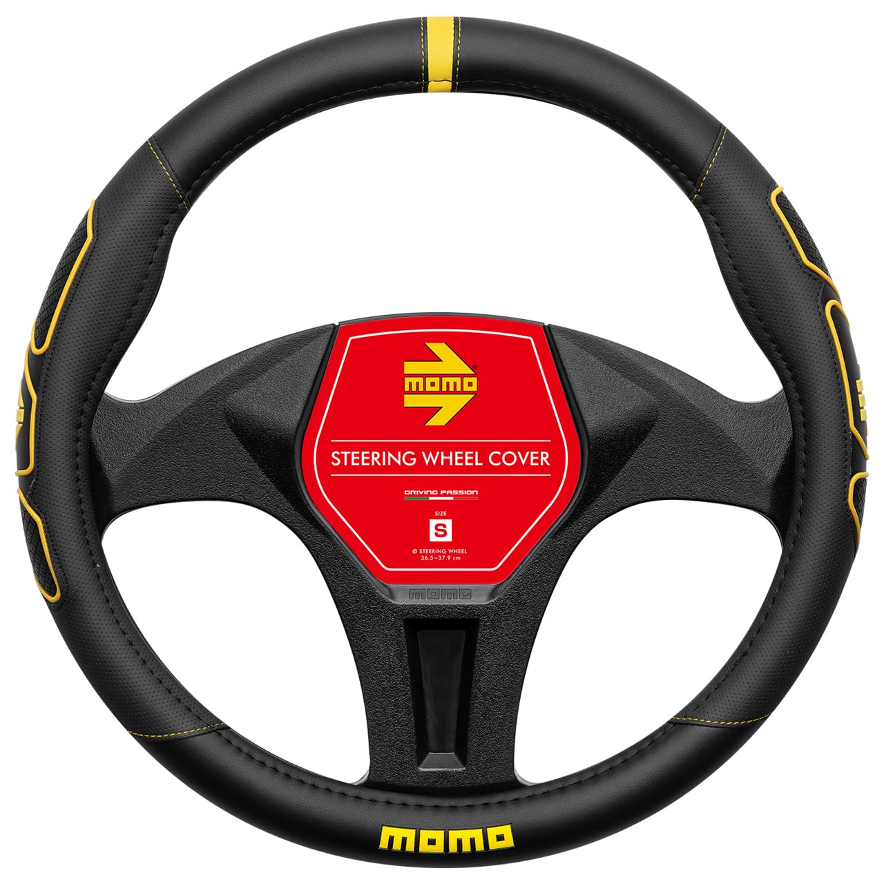 

MOMO PROFILE Steering Wheel Cover, Italy, Milan, Size Small, Yellow