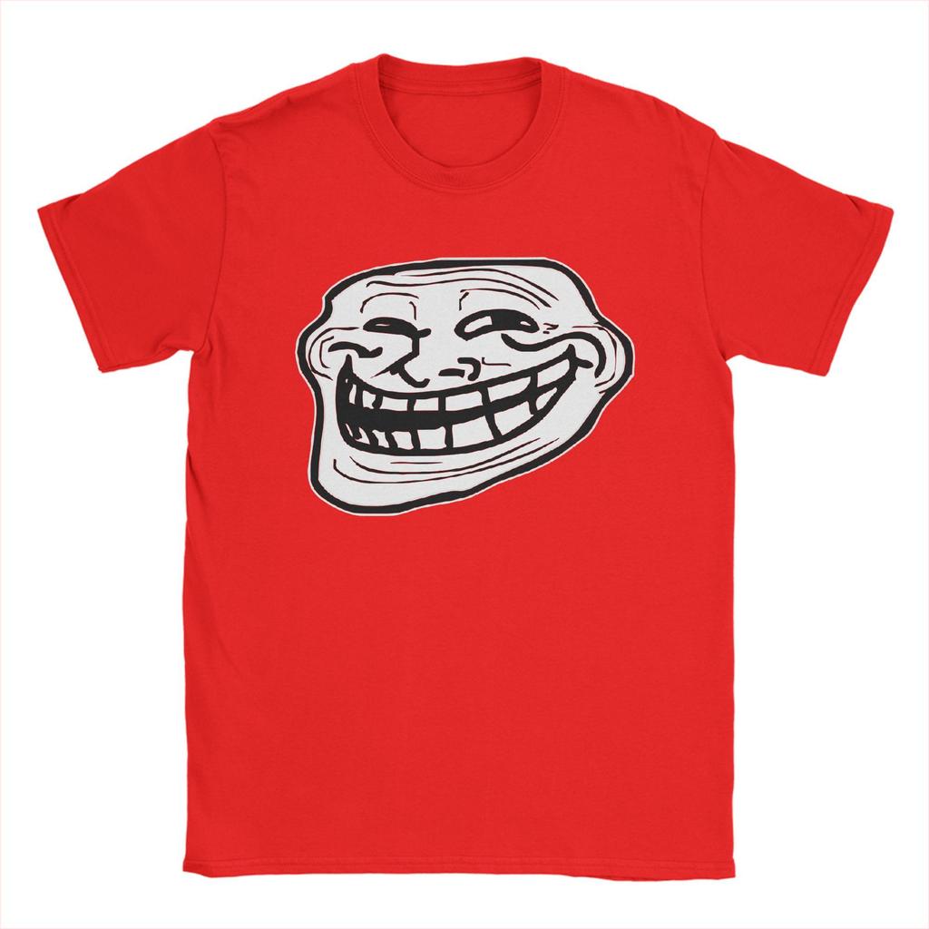 Creative Troll Face Memes Funny T-Shirt for Men Round Neck 100% Cotton T Shirt Comic Humor Short Sleeve Tees Printed Clothing