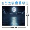 2D plane, 1 piece of moon ocean background fabric, suitable for bedroom, living room, dormitory and home decoration