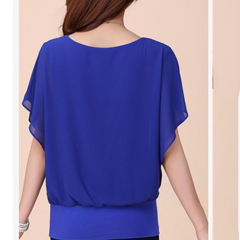 Short Sleeve Batwing Blouse Ladies 