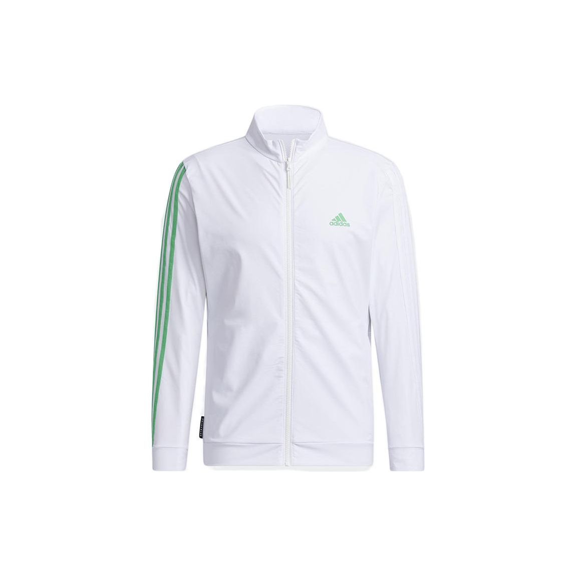 

Adidas Logo Print Side Stripe Stand Collar Zip Jacket Men Jacket White GV1183