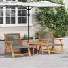 Garden Furniture 2 Pcs Grey 67 X 78 X 73 Cm Solid Acacia Wood