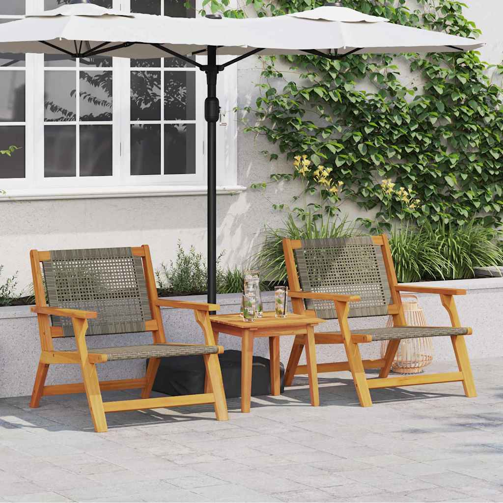 Garden Furniture 2 Pcs Grey 67 X 78 X 73 Cm Solid Acacia Wood