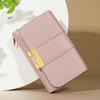 Foldable Three Fold Wallet Zipper Women Card Holder Retro PU Leather Short Wallet  Women