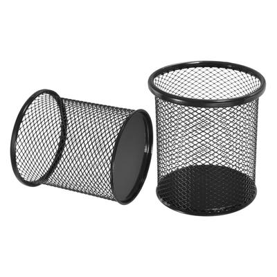uxcell Malha Caneta Metal Mesa Papelaria Cosméticos Latão para e Sala de Aula Pacote com 2 Suporte, Organizador, e Armazenamento, Design, Casa, Escritório, (Preto)