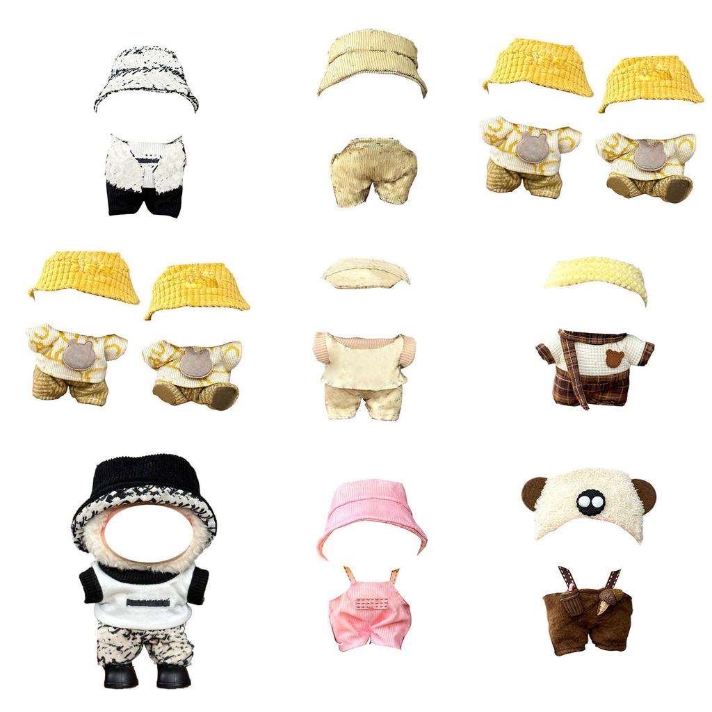 First And Second Generation Baby Clothes 17cm Doll Sitting Party Clothes Accessories Overalls