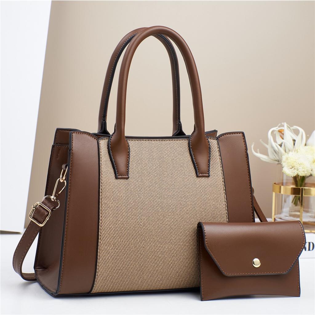 Latest Patchwork Mother Child Bag High Appearance Level Standard Color-blocked Handbag, Macaron Fashionable Classy Single-shoulder Bag, Crossbody